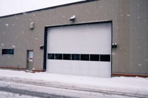 Commercial garage door.